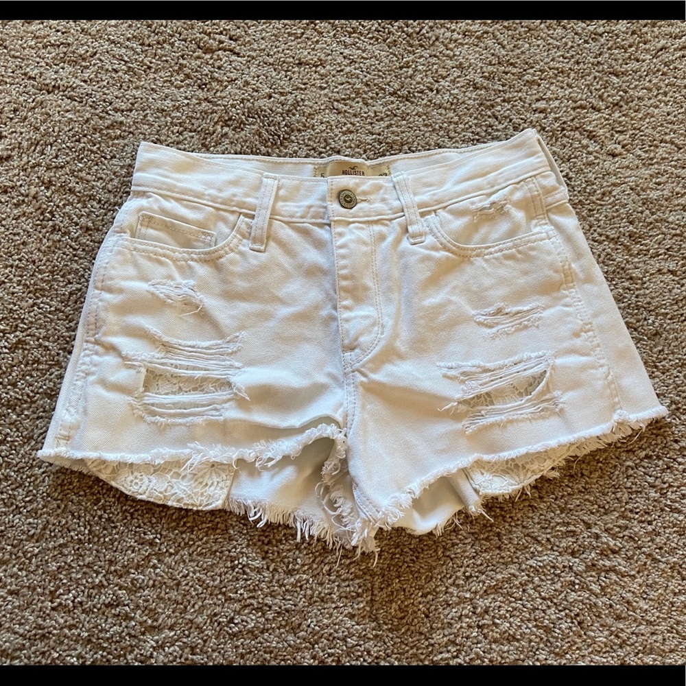 high waisted white jean shorts